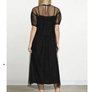 Maisie Baldwin Swiss Dot Puff Sleeve Midi Dress S